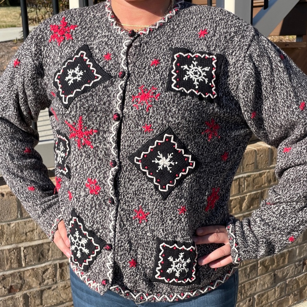 Vintage Snowflake Ugly Christmas Sweater